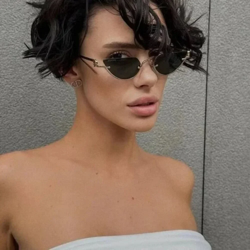 NEW GUCCI SUNGLASSES GOLD WOMEN CAT EYE EYEWEAR GUCCI GG1603S 001 - Picture 3 of 4